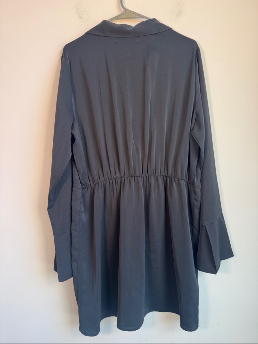 Abercrombie Twist Front Button Down Shirt Dress in Black - L - Picture 5 of 6